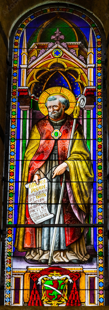 Saint Bernard Stained Glass Baptistery Cathedral Pisa Italy