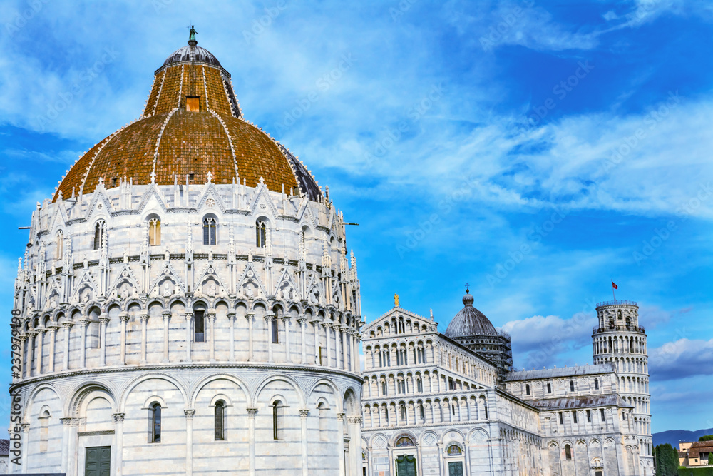 Baptistery Cathedral Leaning Tower Piazza del Miracol Pisa Italy