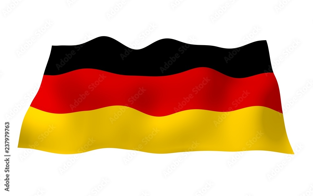 Flag of Germany. Wide format 3D illustration. State symbol of the Federal Republic of Germany. 3D rendering Flag of Germany. Wide format 3D illustration. State symbol of the Federal Republic of Germany. 3D rendering