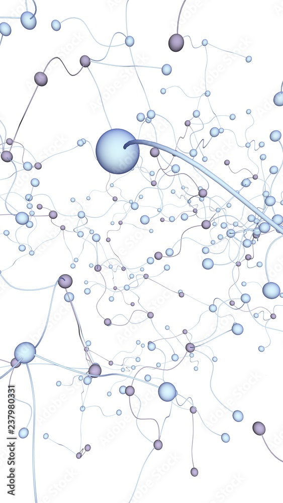 Neural network. Social network. Futuristic dna, deoxyribonucleic acid. Abstract molecule, cell illustration, mycelium. Light background. 3D illustration Neural network. Social network. Futuristic dna, deoxyribonucleic acid. Abstract molecule, cell illustration, mycelium. Light background. 3D illustration
