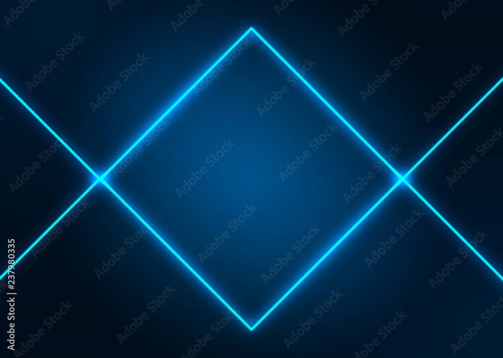 青いネオンのイラスト