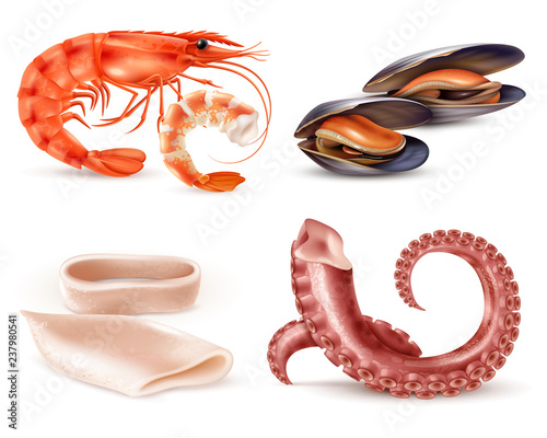 Seafood Realistic Set 