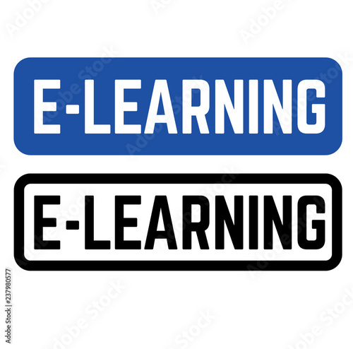 e learning stamp on white
