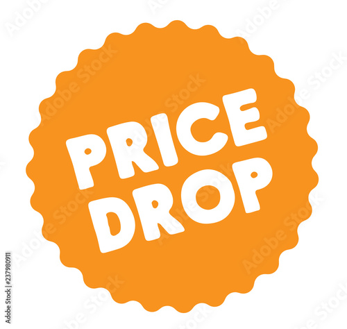 price drop stamp on white