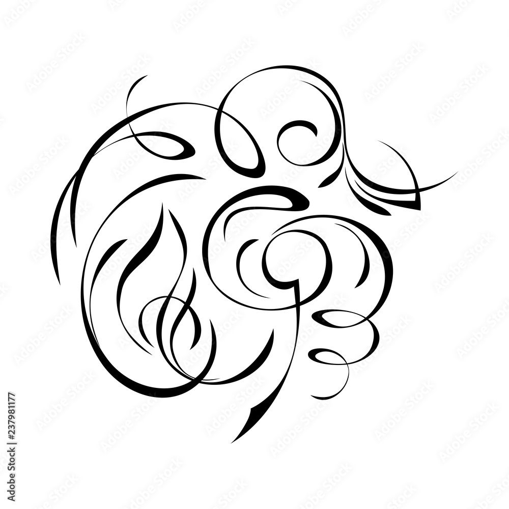 Obraz premium abstract pattern in smooth black lines on white background