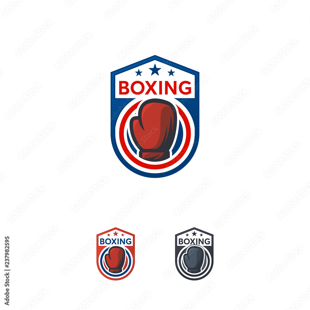 Boxing Sport logo designs badge, Emblem Championship vector