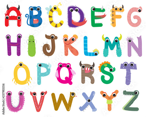 Alphabet Cute Monster Set