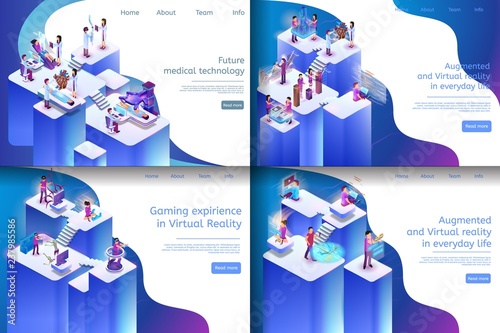 Isometric Illustration Virtual Reality Processes photo