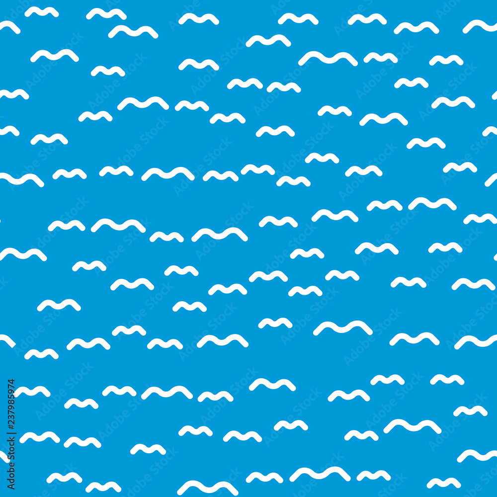 Abstract vector waves seamless pattern on blue Abstract vector waves seamless pattern on blue