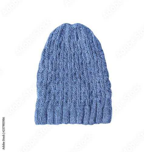 Gray winter hat patterns isolated on white background and clipping path