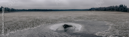 panorama frozen lake
