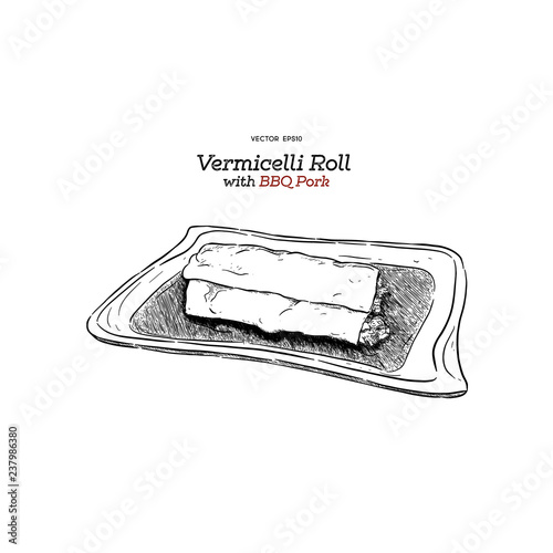 Vermicelli Roll with  BBQ pork.