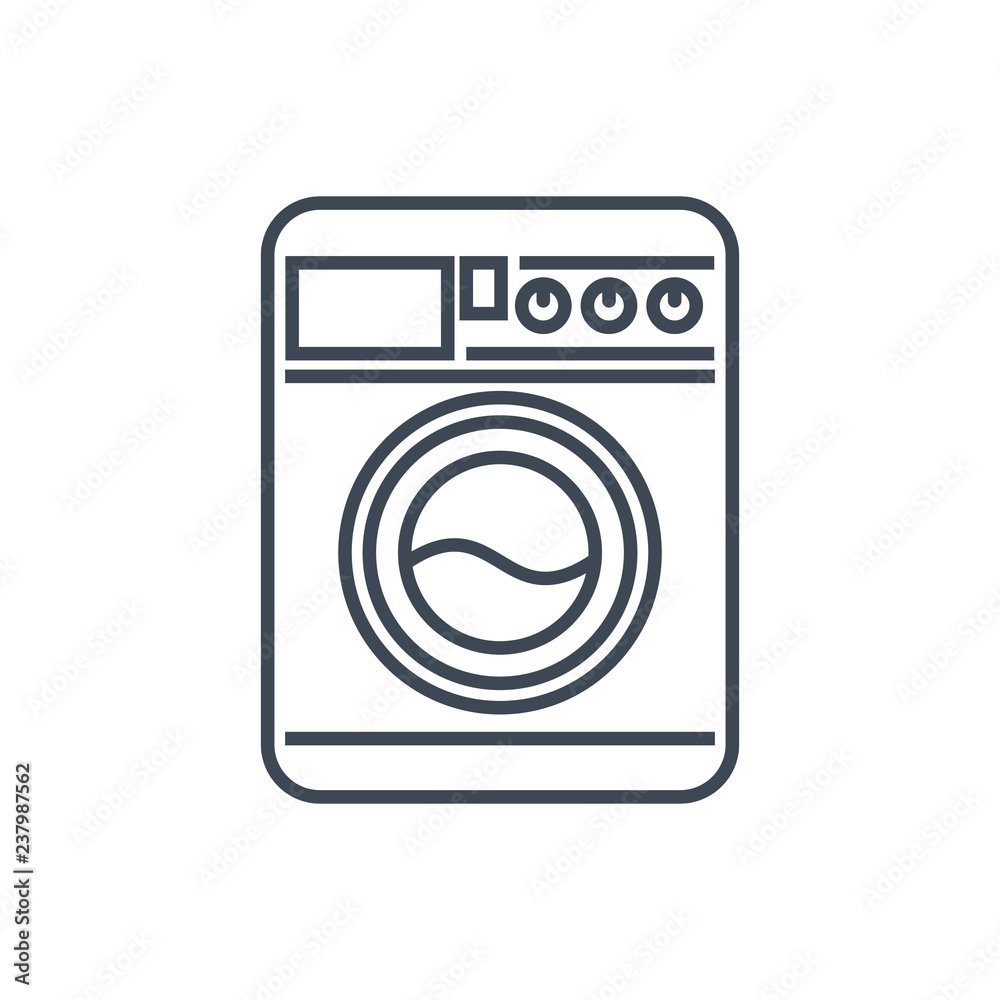 thin line icon washing machine