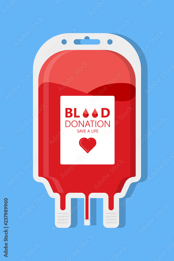 Blood Donation Bag Heart Save Life Vector Icon Blood Donation Bag Heart Save Life Vector Icon