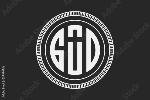 The design of the coin with the inscription God. flat logo