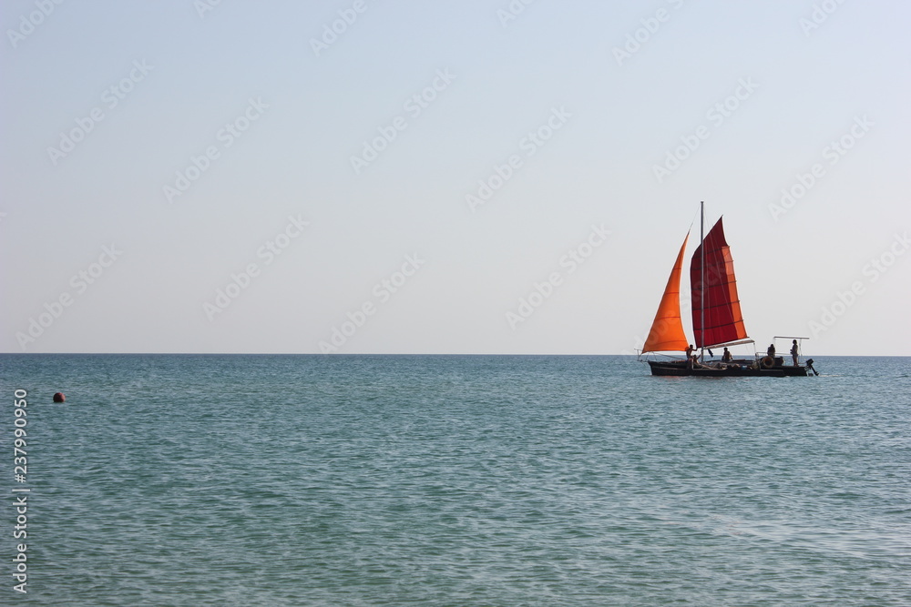 Fototapeta premium sailing boat in sea
