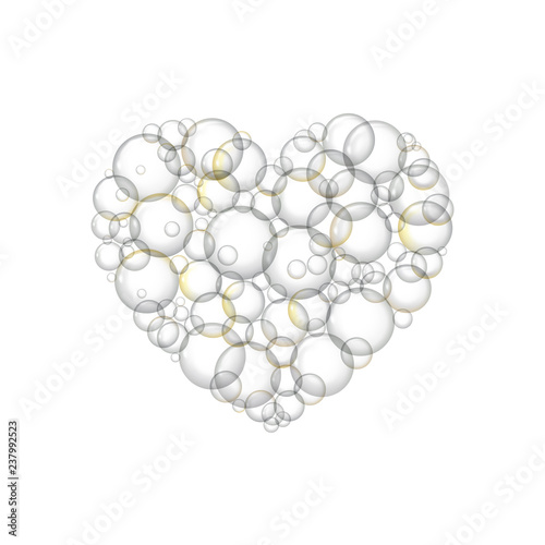 Bubbles soap in the form of hearts.