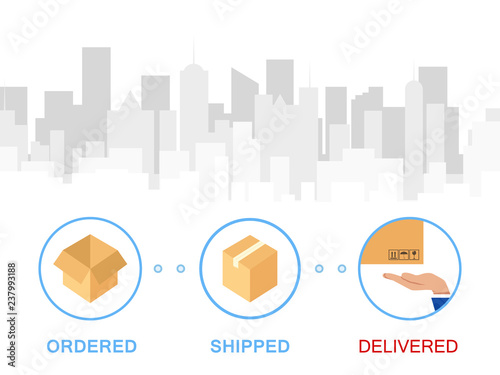 Delivery Steps Online Order Buy Vector Icons