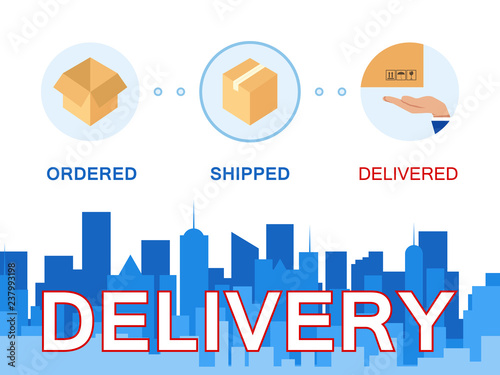 Delivery Steps Online Order Buy Vector Icons
