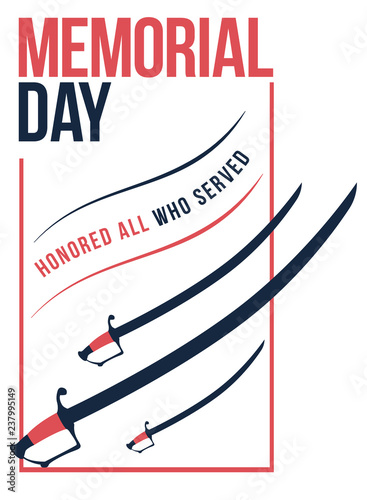 US Memorial Day Poster. Vector Illustration.