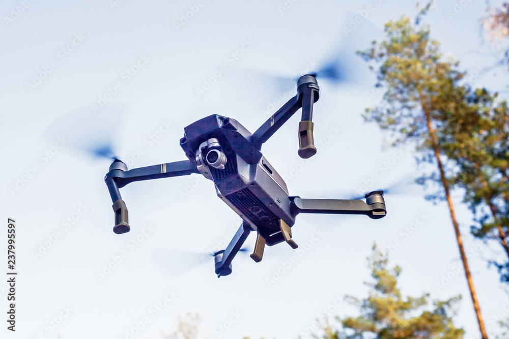 Drone flying in the sky