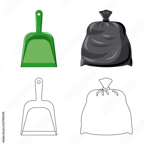 Isolated object of cleaning and service sign. Collection of cleaning and household vector icon for stock.