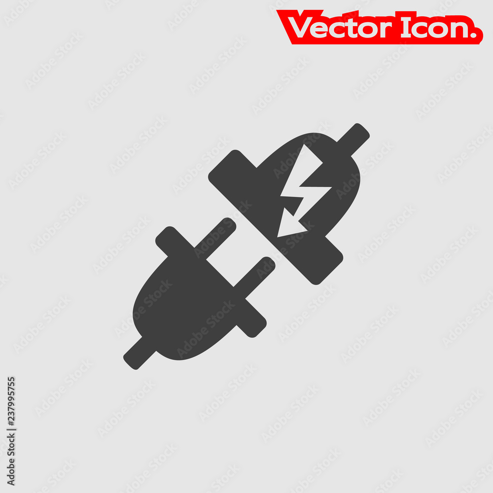 Plug socket icon isolated sign symbol and flat style for app, web and digital design. Vector illustration. Plug socket icon isolated sign symbol and flat style for app, web and digital design. Vector illustration.