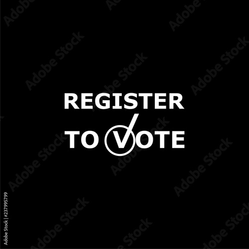 Register to vote icon or logo on dark background