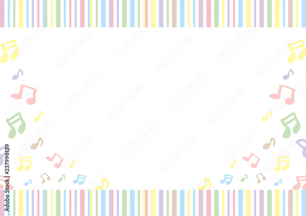 音符　ストライプ背景