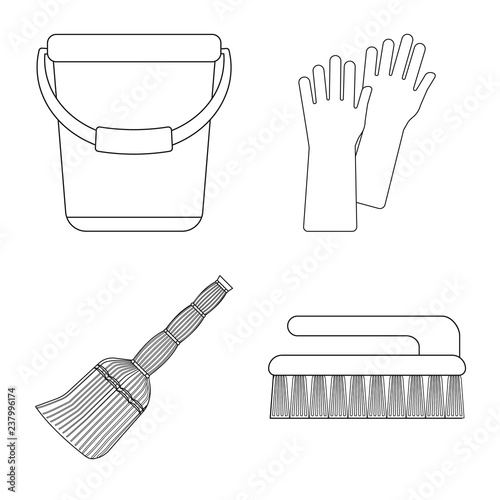 Vector illustration of cleaning and service symbol. Collection of cleaning and household vector icon for stock.