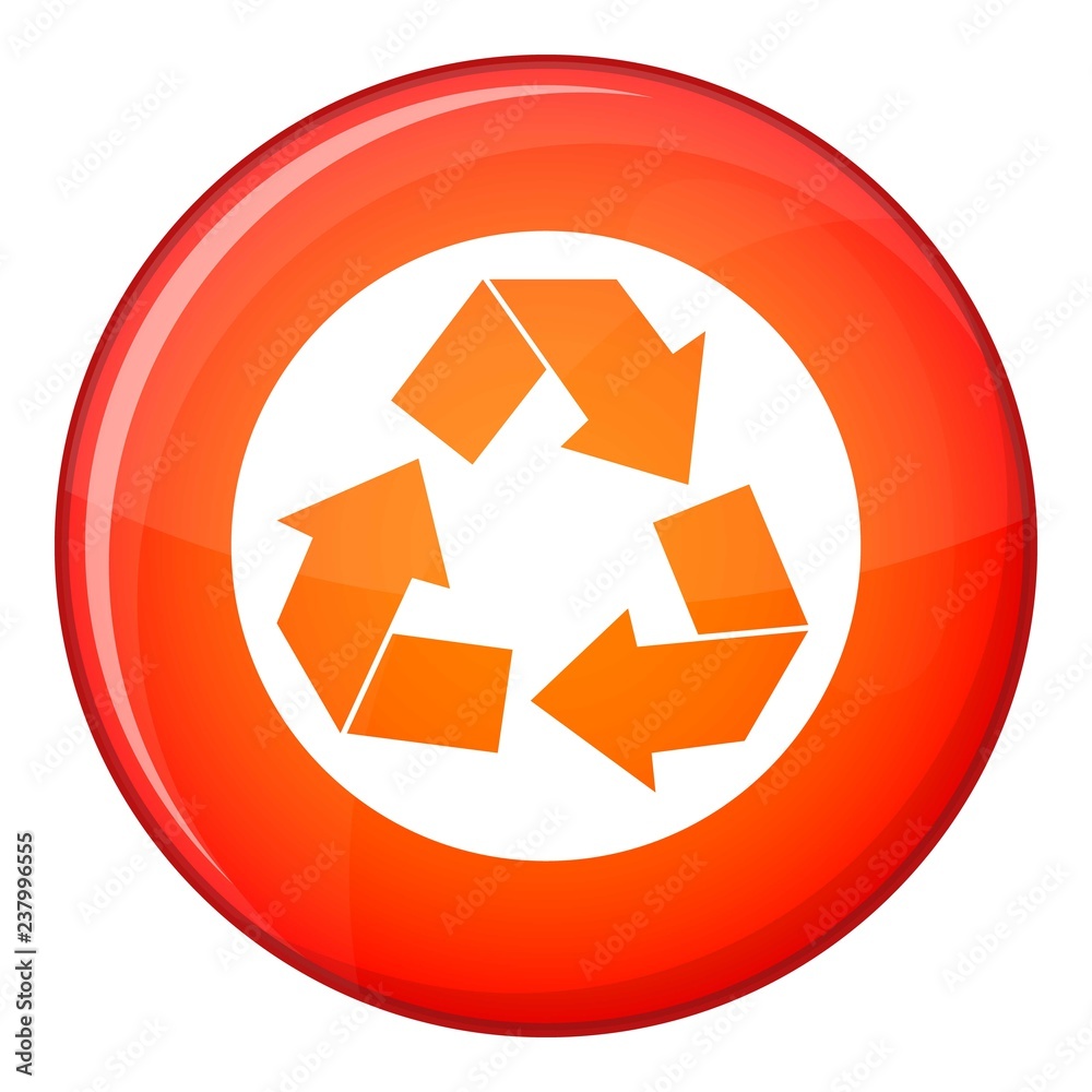 Recycle sign in simple style isolated on white background vector illustration Recycle sign in simple style isolated on white background vector illustration