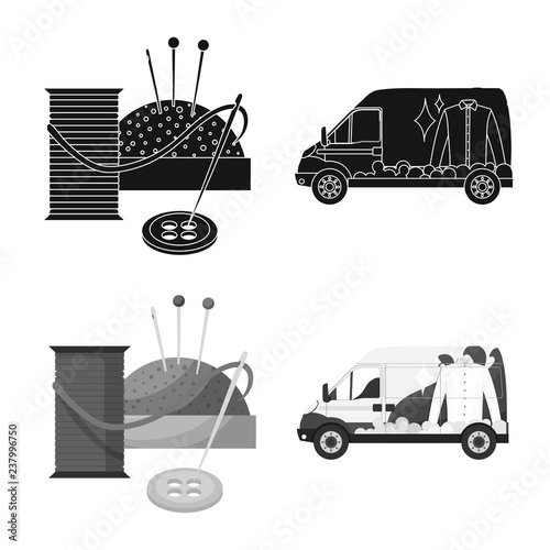 Isolated object of laundry and clean symbol. Set of laundry and clothes vector icon for stock.