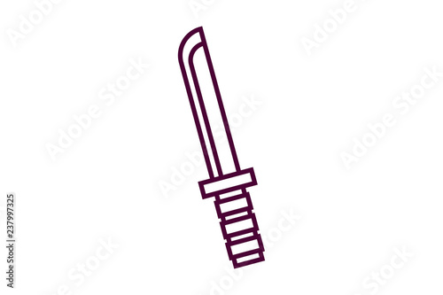 Short dagger fighting blades flat vector illustration