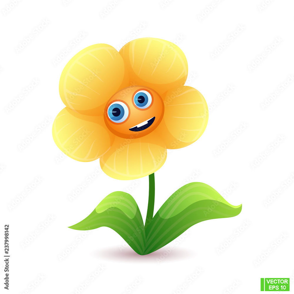 Cartoon character cute bright flower Cartoon character cute bright flower