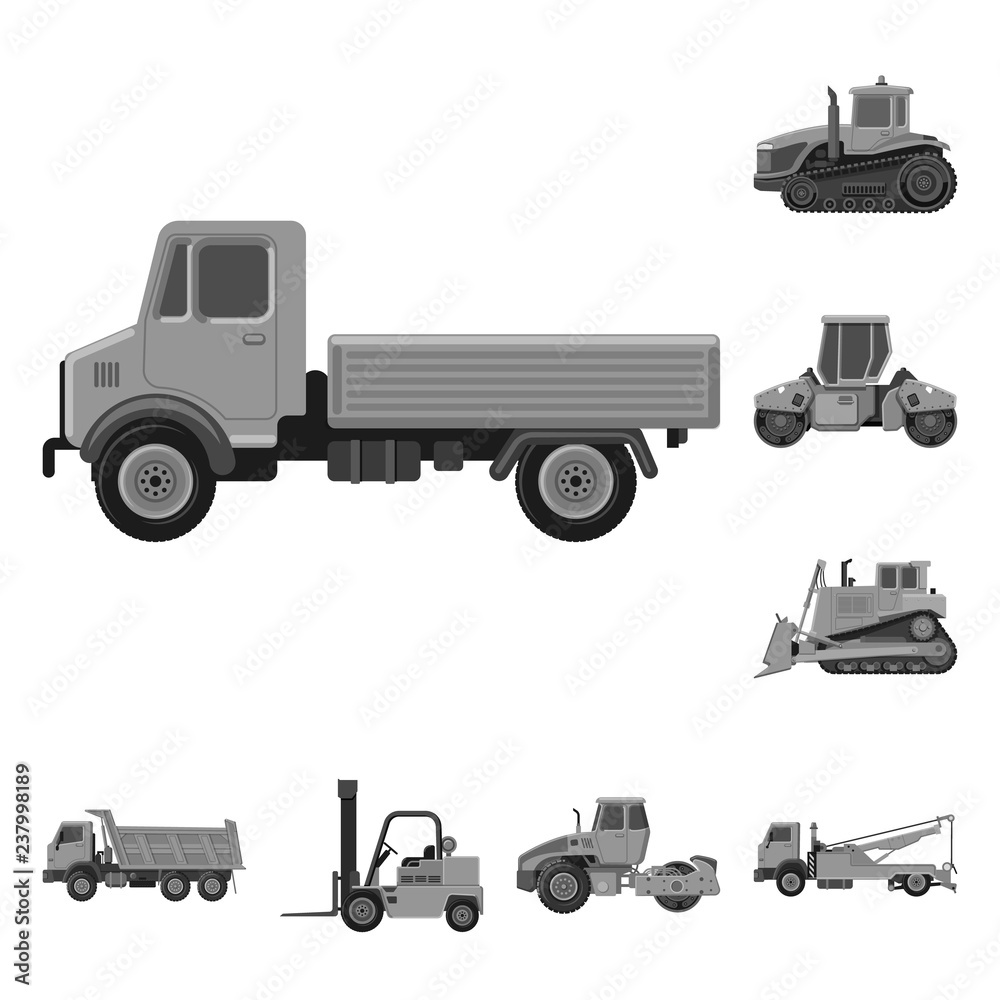 Fototapeta premium Isolated object of build and construction symbol. Collection of build and machinery stock vector illustration.