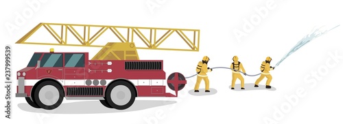 Vector Illustration Cartoon Fire Extinguishing