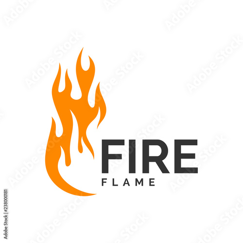 Fire flame logo design vector. Hot logo template