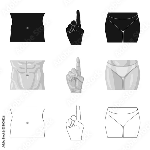 Isolated object of human and part symbol. Collection of human and woman vector icon for stock.