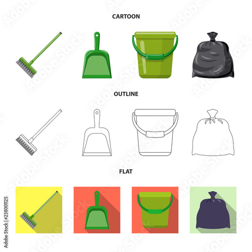 Isolated object of cleaning and service sign. Collection of cleaning and household stock symbol for web.