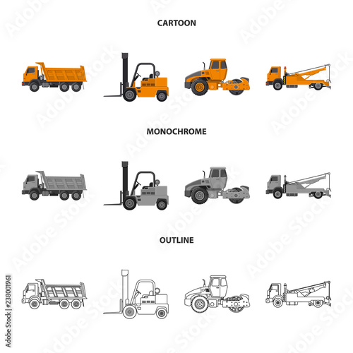 Isolated object of build and construction symbol. Collection of build and machinery stock symbol for web.