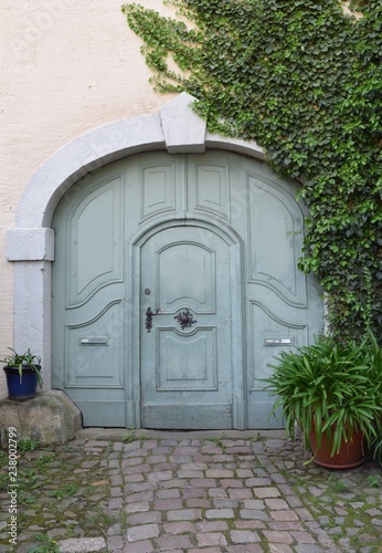 Front door of an old building