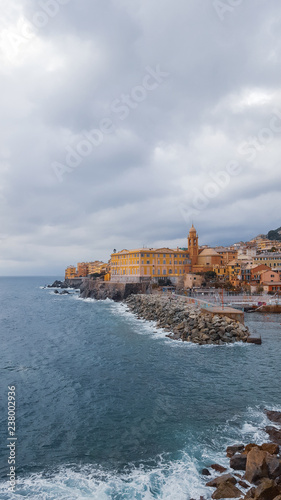 Coastal town of Nervi after the storm, Genova, Italy