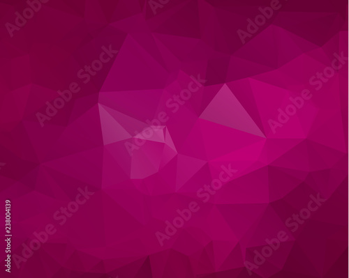 Multicolor purple, pink polygonal illustration, which consist of triangles. Geometric background © prathum