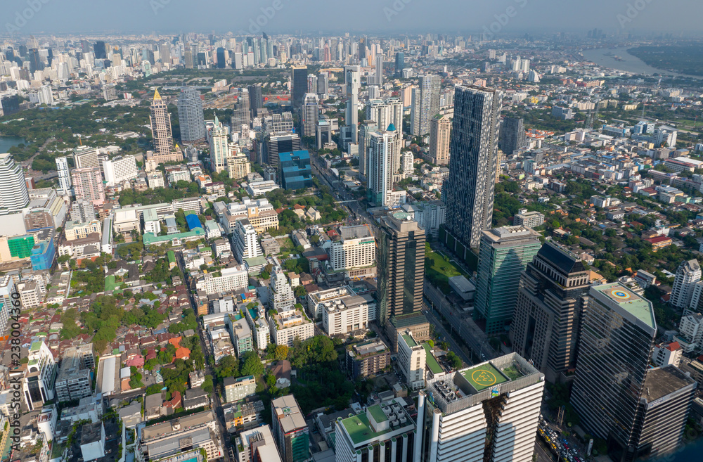 Cityscape view of Bangkok metropolis