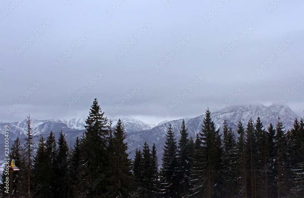 View from Gubalowka (1,126 m) on Tatry mountains, Zakopane, Poalnd