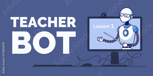 Artificial Intelligence. Teacher bot concept
