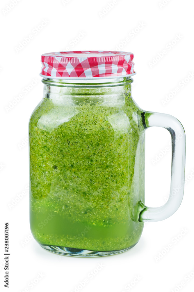 Glass of homemade spinach and broccoli smoothie Glass of homemade spinach and broccoli smoothie