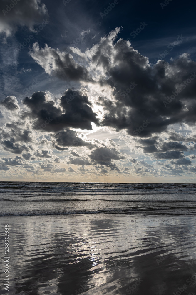Naklejka premium Scattered clouds over Baltic sea.