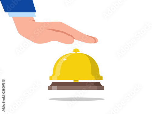 Service bell. Service bell, flat design style. Vector Icon illustration Bell hotel