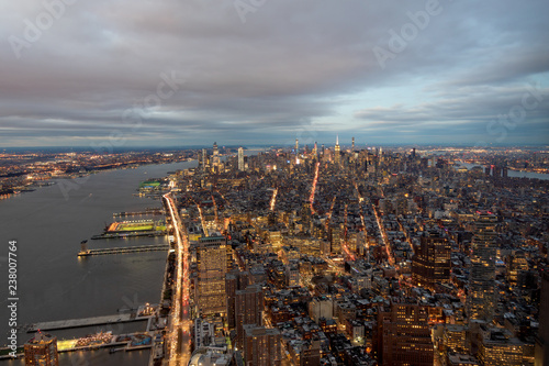 New York city vista panoramica al tramonto - Stati Uniti 